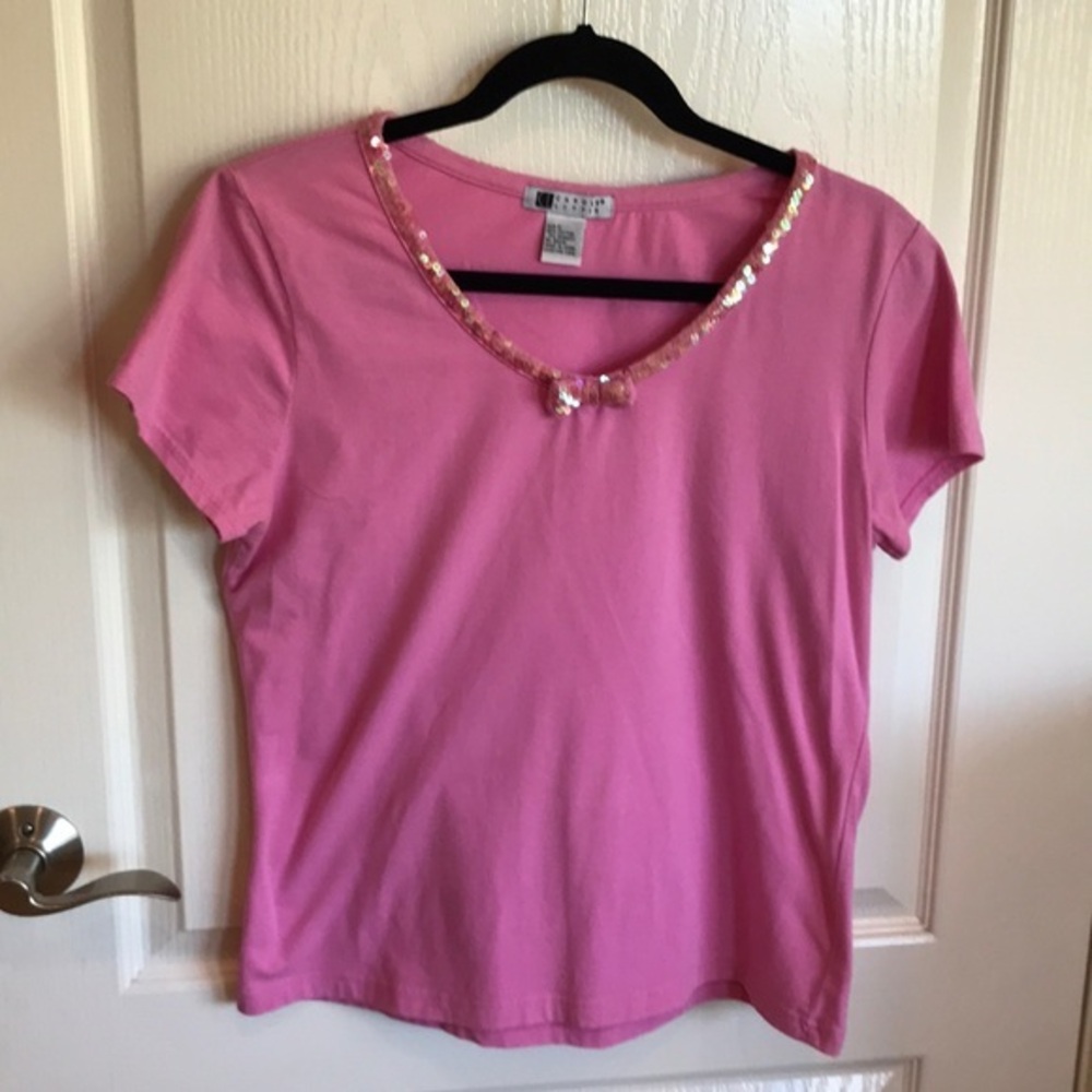 Soft Pink Sequin with bow by Carole Little